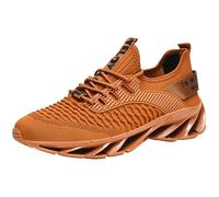 Générique Urbano Chaussure Sneakers Height Boosting Shoes for Men Walking Shoes Non Slip Breathable Knit Slip Sneakers (Brown, 45)
