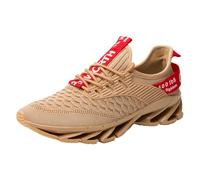 Générique Urbano Chaussure Sneakers Height Boosting Shoes for Men Walking Shoes Non Slip Breathable Knit Slip Sneakers (Khaki, 44)