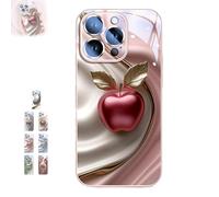 Générique Urgalaxy Personalized 3D Colorful Fruit Tempered Glass Phone Case, Slim Protective Cover for iPhone 12/13/14/15/16 Pro Max (Pink,iPhone 16 Pro Max)