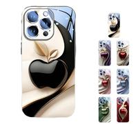 Générique Urgalaxy Personalized 3D Colorful Fruit Tempered Glass Phone Case, Urgalaxy All-Inclusive Lens Design Phone Case, for iPhone 16/15/14 Pro Max(16,Black)