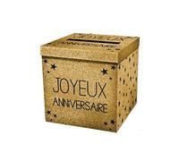 Générique Urne Joyeux Anniversaire pailleté Or (x1) REF/URNEP00OR
