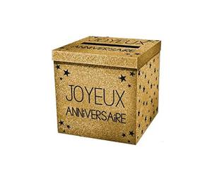 Générique Urne Joyeux Anniversaire pailleté Or (x1) REF/URNEP00OR