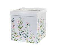 Urne Décorative - SANTEX - Mariage Végétal - 20x20x20cm - Blanc