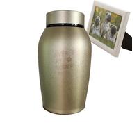 Générique Urne pour Animaux De Compagnie - Urne Décorative en Acier Inoxydable avec Gravure De Patte, Urnes Commémoratives De Crémation pour Animaux De Compagnie pour Animaux De Compagnie - Platinum
