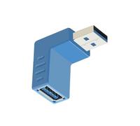 Générique USB 3.0 Adaptateur USB Femelle vers USB mâle Coude à 90° degrés Angle vers Le Haut Le Bas l'avant et l'arriere (vers Le Bas)