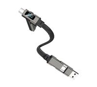 Générique USB C Porte-clés - 4 En 1 Charge Rapide Affichage LED 65W - Câble USB De Données Porte-Clés - Pour Téléphone Portable Ordinateur Portable Tablette Voyage Travail