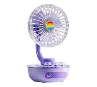 Générique USB Desk Fan - Silent, Powerful Rechargeable Desk Fans | Quiet Adjustable Rechargeable Portable Ventilator | Mini Fan For Office Car Room Beach Tent Home Travel Camping