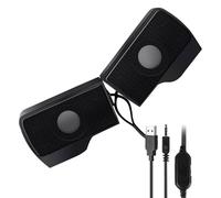 Générique USB Plug-in Computer Speakers, 2W+2W Stereo Clip-on Mini External Speakers with 40mm NdFeB Units, Rich Bass and Volume Control for Laptop Desktop Monitors Office Or Home Audio Use