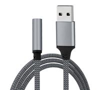 Générique USB to Jack Adapter, External Sound Card, Audio Cable Converter, Nylon Material, Aluminum Alloy, Perfect for Connecting Headphones to PC, Laptop, and Desktops
