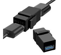 Générique USB3.0 Keystone Jack - Adaptateur de coupleur d'extension de Murale USB, Insert Femelle mâle coupleur Murale Adaptateur de Module de Sortie façade Panneau Port Ethernet LAN Gigabit