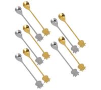 Générique Ustensiles Robustes Cuillères en Acier Inoxydable Argentées Lot de 10 Design Unique et Attractif, pour Bars et Salons de Thé pour Café et Desserts