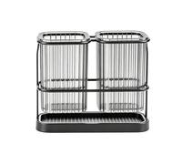 Générique Utensil Drying Rack - Kitchen Counter Organizer for Fork Spoon Chopstick Storage | ABS Material with Drain Hole Design, Compact Cutlery Holder for Home Restaurant Sink Countertop Use