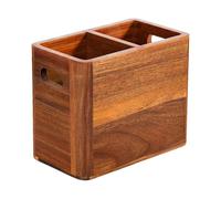 Générique Utensil Holder - Wooden Storage Box | Wooden Divided Silverware Rack Cutlery Organizer for Home, Apartment, Party, Christmas, Country, Farmhouse, Table, and Cabinet Use