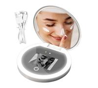 Générique UV Camera - Smart Folding Makeup Mirror with Adjustable LED Lights | Double-Sided with 2X Magnification, Portable Rechargeable Design, Ideal for Home, Car, Travel, Vanity
