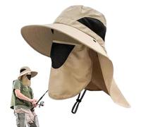 Générique UV Protection Sun Hat - Acrylic Fibers,Mesh Wide Brim Fishing Sun Hat Ensures Stability | Face Cover & Neck Flap Bucket Hats, Protection for Beach Fishing Hiking Camping Gardening