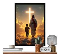 Générique Œuvre D'Art Mural Peinture De Jésus,Cadre Photo Religieux LED Affiche Poster,Tableau Religieux De Jésus Art Mural | Décoration Maison Salon Chambre Bureau Hôtel Noël Pâques