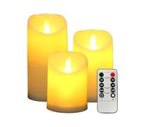 Générique Vacillantes Sans - Lot De 3 Piliers LED À Piles, Lumières Décoratives Étanches Avec Télécommande, Effet De Réaliste | Sans Vacillantes Pour Cheminée Domest