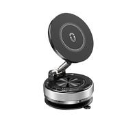 Générique Vacuum Magnetic Phone Holder - 360° Rotating Suction Cup Mobile Stand for Car, Truck, Mirror, and Gym Use