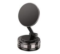 Générique Vacuum Magnetic Phone Holder, Foldable Suction Mount, 360° Rotatable Car Bracket, Strong Magnetic Grip, Versatile Smartphone Fit, Ideal for Dashboard, Windshield, Vehicles, Black