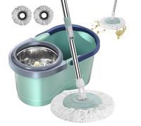 Générique - Vadrouille De Nettoyage Rotatif, Balai À Franges Et Seau Rotatif À 360° Pour Nettoyer Les Sols, Ensemble De Seaux À Balai Humide Avec Rotation Automatique Pour Le Nett