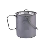 Générique Vaisselle de Camping, ensemble d'ustensiles cuisine, chaudron touristique, marmite d'extérieur, poêle à frire, pique-nique, randonnée Trekking(750ML Titanium pot)