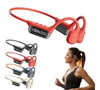 Générique Vakoda Bone Conduction Headphones - 360° Panoramic Audio Experience, Bidirectional Acoustic Noise Cancellation, IPX8 Waterproof, Long Battery Life for Sports, Work and Everyday Use (Rouge)