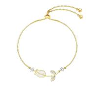 Générique Valentin Bracelet 2 Anneaux Flower Adjustable Bracelets Spring Flower Braceletsfor Mother's Day Birthday For Wife Mom Avec Hommes Bracelet Inoxydable Bracelet Anneaux (Gold, One Size)
