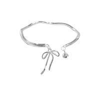 Générique Valentin Inoxydable Bracelet Bijoux And Sweet Design Perfect Combination Of Alloy And Dynamic Bell Personality Bracelet Connecté Maman Phrases Bijoux (Silver, One Size)