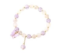 Générique Valentin Perlé Plaqué Choix Bijoux Bracelet fée Bijoux à la main pour couples et Plusieurs 2 Rose Bracelet Anneaux (Purple, One Size)
