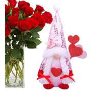 Générique Valentine GNOME - Romantic Dwarf Doll Decor, Holiday Desktop Display Ornament | Bedroom Study Bookshelf Accent, Mantel Nightstand Tabletop Scene, Dressing Cabinet Shelf Decoration,