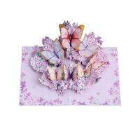 Générique Valentine Greeting Cards - 3D Butterfly Decor for Romance | Premium Paper with Vintage Flower Design, Elegant Feature, Holiday Blessings Card for Couples, Friends, Family