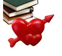 Générique Valentine LED Heart Shaped Lamp - Matte Resin Luminaire | Battery Powered Desktop Ornament With Energy Efficient Bulb, Atmosphere Lighting For Bathroom Hallway Nightstand Nursery And