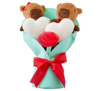 Générique Valentine Plush Bouquet, Highland Cow Plush Gift with Pink Hearts and Bow, Adorable Stuffed Animals Bouquet, Valentine Decorations Gifts for Her, Romantic Gifts for Lover (Style-b)