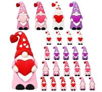 Générique Valentine’s Day GNOME Figurines - 50 Pieces Miniature Dwarf Statues, Tabletop Decor for Home Living Room Kitchen Shelf Mantel Counter Holiday Party Display Fun