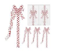 Générique Valentines Heart Cabinet Bows, 6-Piece Large Decorative Bows, 39 inch Romantic Holiday Decor for Kitchen Party Display, Door Wall Wardrobe Furniture Accent, Seasonal Home Celebration