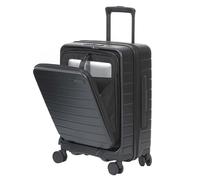 Générique Valise Rigide avec Avant Poche Ordinateur, Valise Cabine 55x35x25 Légère, Suitcase Extensible Léger et Résistant avec 4 Roues et Cadenas 3 Chiffres Black