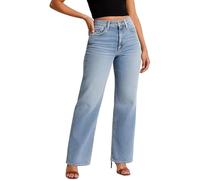 Générique Valvari Mid Low Rise Stretch Jeans Valvari Sweatpant Stretchy Casual Jeans Tummy Control Baggy Straight Leg (Light Blue,M)