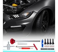 Générique Valve Stem Remover - 30 Pieces Iron and Rubber Set, Tire Valve Tool, T-Hook Quick Change | Multi-Functional Car Repair Tool, Motorcycle Maintenance Kit for Tyres, Rims, Automotive, DIY