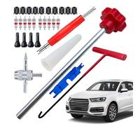 Générique Valve Stem Tool Kit - Iron Rubber 30pcs | Tire Valve Remover Tool, ValveInstaller Kit, T Hook Tire Repair Toolset, Quick Change Car MotorcycleValve Repair Tools | Garage Maintenance