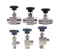 Générique Vanne à aiguille coudée mâle femelle 1/8 "1/4" 3/8 "1/2" BSP NPT, grue 304 316 en acier inoxydable, contrôle du débit, eau, gaz, huile, Propane(1/8",NPT_ELBOW 90 DEGREE_FEMALE-FEMALE SS304)