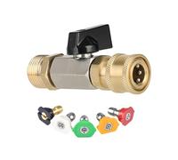 Générique Vanne à Bille de Rechange pour Nettoyeur Haute Pression, Raccord Rapide, Métal, Gain de Place, Fonction Marche/arrêt, Adaptée Au Nettoyage Ind, Laiton, M22 et 5 Buses
