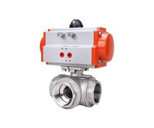 Générique Vanne à bille pneumatique 3 voies en acier inoxydable 1/2, 3/4 ", 1", 2, 304, plate-forme haute, Q614/5F-16P, type L, vanne forme de T(L Type,1/2")