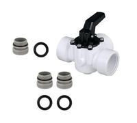 Générique Vanne de Dérivation à 3 Voies, Vanne Coulissante de Remplacement, Adaptateur 32 Mm, Filetage 1 1/2", pour Piscines, Blanc