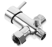 Générique Vanne de Dérivation en T en Cuivre Argenté 4 Voies pour Bidet Toilettes Commutation Eau Chaude et Froide, Adaptateur Multifonction pour Douchette Wc