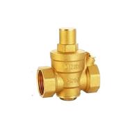 Générique Vanne de réduction de pression d'eau en laiton G 1/2", 3/4", 1", 2", régulateur DN15/DN20/DN25/DN32, soupape de décharge réglable, manomètre(DN50,Without Gauge)