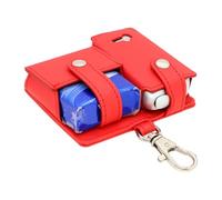 Générique Vape Case, Leather Carrying Organizer Hook with Carabiner Hook, Compact Vape Storage Pouch for Daily Commute, Travel, and Mens Everyday Use, 3.94x3.35x1.18 inches, Blue, Red