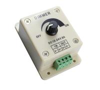 Générique Variateur Mural LED 12v 8a Bouton Rotatif en Plastique Blanc, Contrôleur D'intensité Pwm pour Éclairage Mono Couleur, Facile à Utiliser