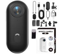 Générique Varnock Action Camera, 2025 New Upgrade Varnock 4k Body Camera, 120° Wide-Angle 100ft Waterproof Wearable, for Cycling, Travel (4k Black 128G,Standard)