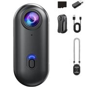 Générique Varnock Action Camera, Action Snap Camera, 4k Thumb Cameras, Wearable Magnetic Body Cameras with Audio & Video Recording, for Bike Cycling, Pet, Vlog (Black 1080P,128G)