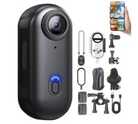 Générique Varnock Action Camera, HD 1080p/4k Pocket Action Cam, Wearable Mini Varnock Body Camera, with Memory Card, for Work, Cycling, Travel, Diving (Black*4K,Standard Setup)